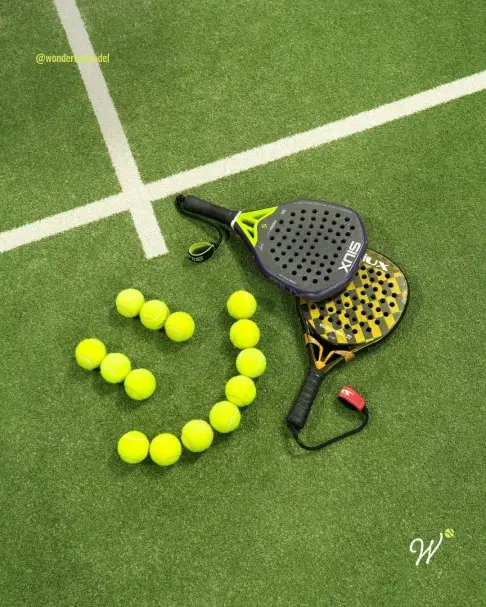 Balls in a smiley on the turf