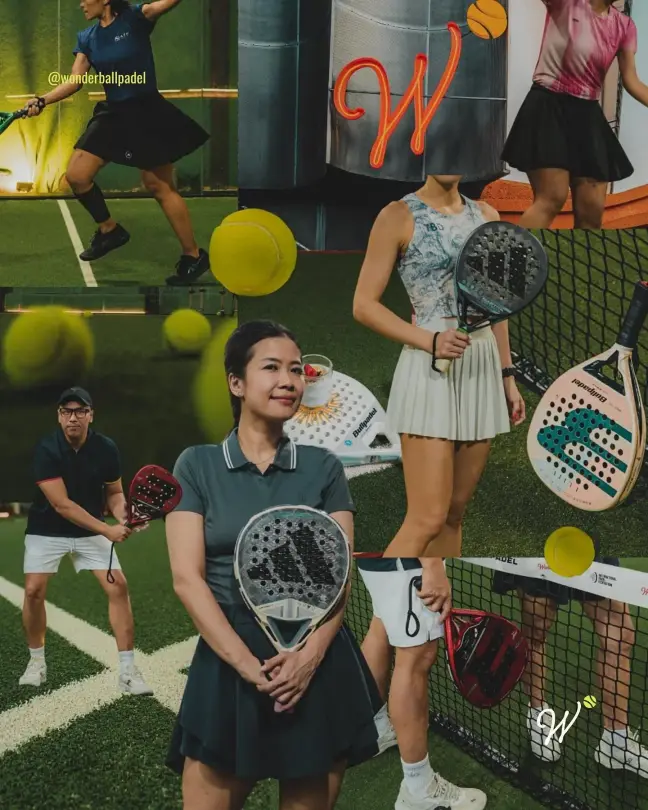 Players posing on court