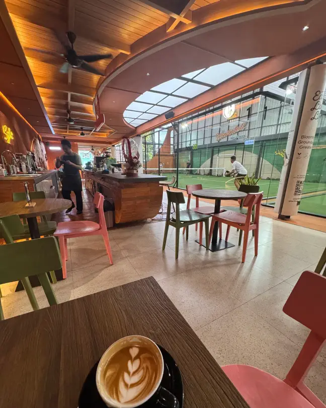Latte on a café table