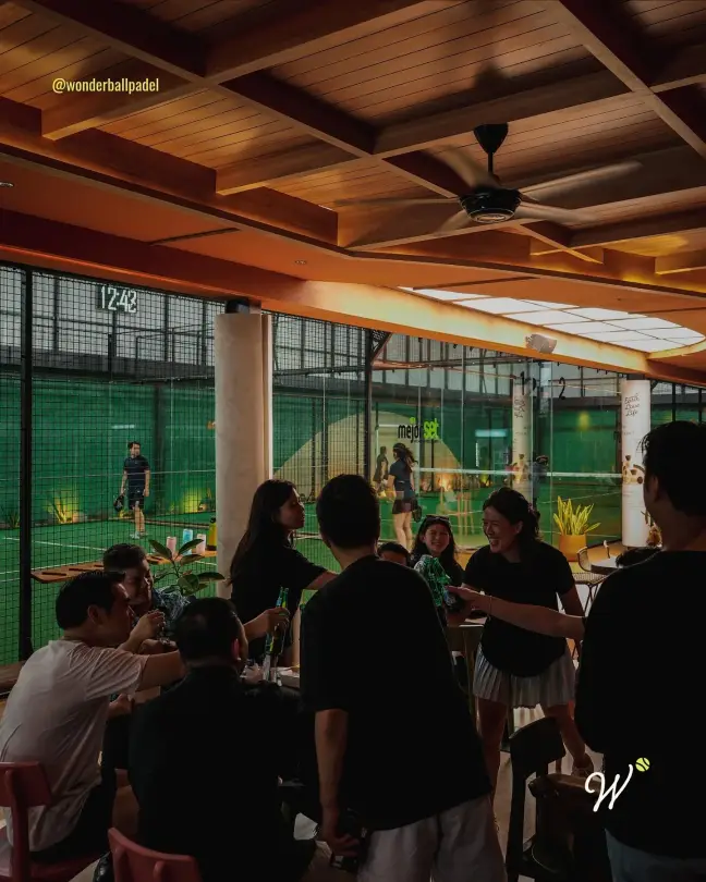 Friends gathered in the café
